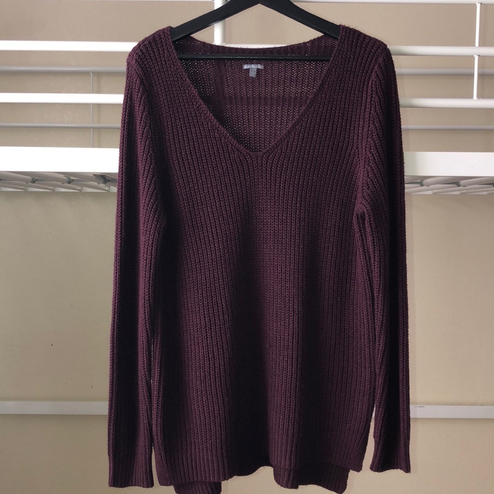 Purple Oversized Knitted Sweater